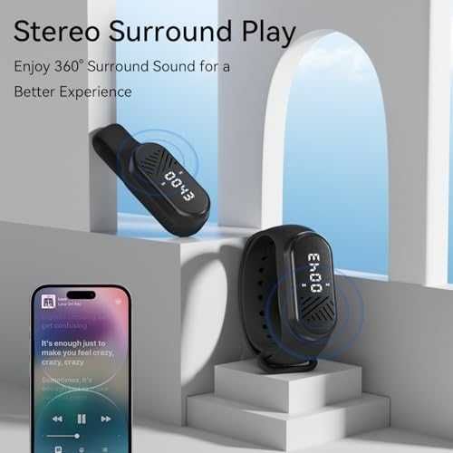 Нов Ултра-лек Bluetooth говорител с клипс и гривна, IPX5 водоустойчив