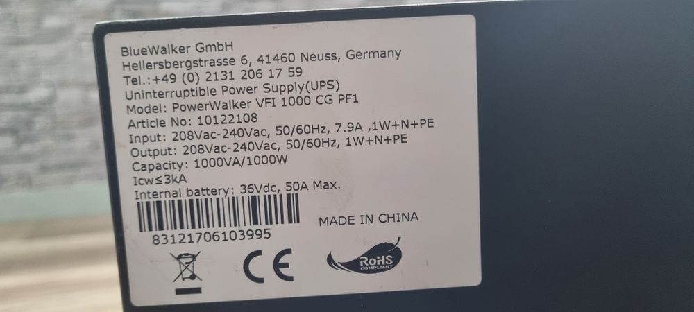 UPS PowerWalker VFI 1000 CG PF1