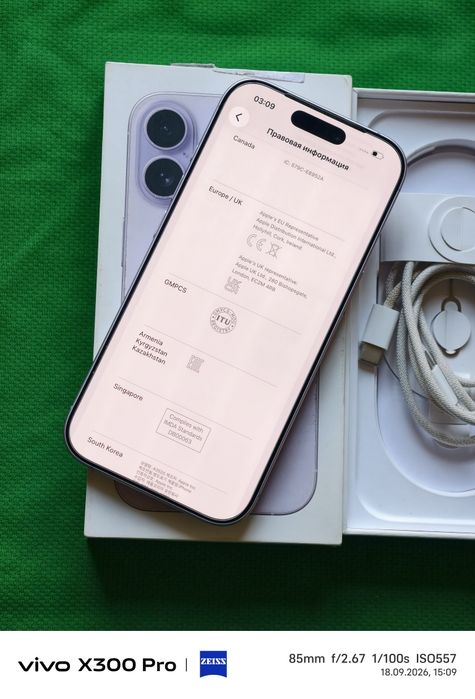 iPhone 17 256 gb ёмкость 100 EAC