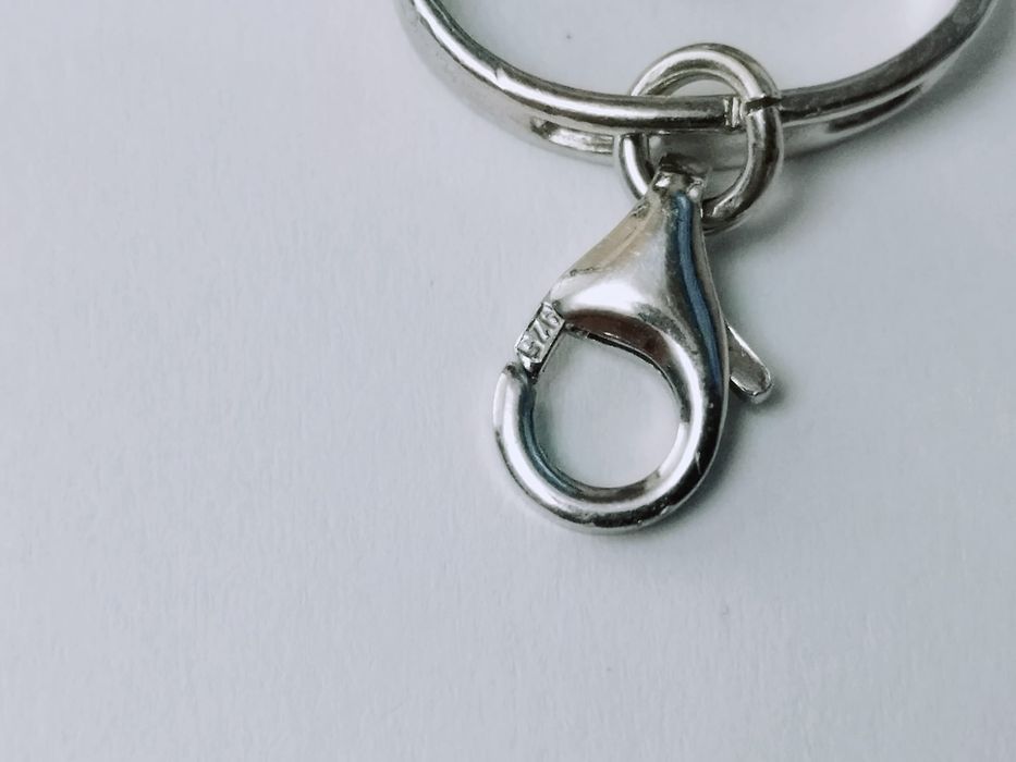Vechi pandantiv charm din argint de 925 in forma de geanta, roz cu buline rosii
