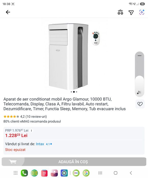 Aer conditionat portabil 10000 BTU