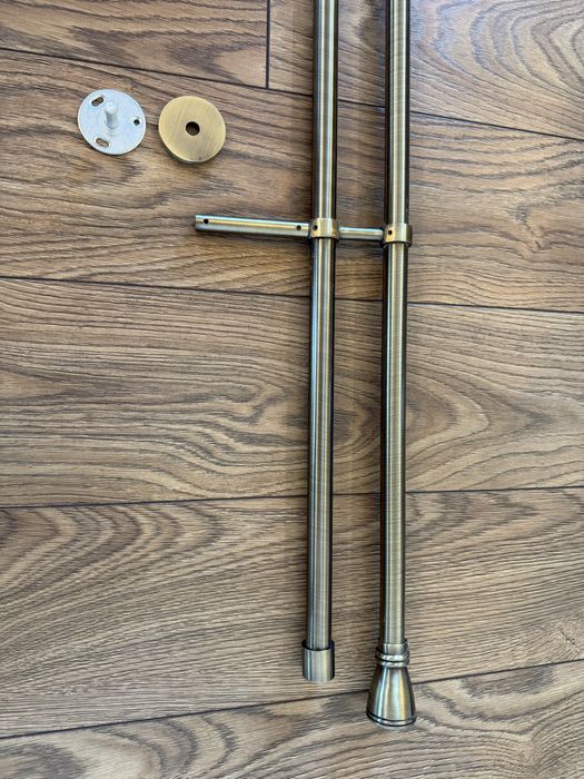 Set 2 galerii duble pentru perdea și draperie – aspect bronz antichizat 303 cm si 250 cm