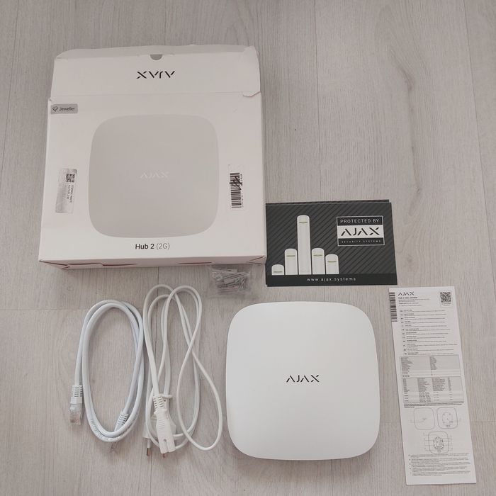 Алармен Хъб Ajax Hub 2 (2G) Jeweller – Бял / Безжична Централа с Фотоверификация