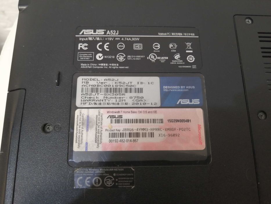 Продам или обменяю ноутбук ASUS A52J рабочий