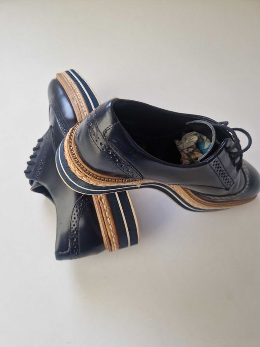 Massimo Dutti Wingtip Oxford оригинални обувки естествена кожа