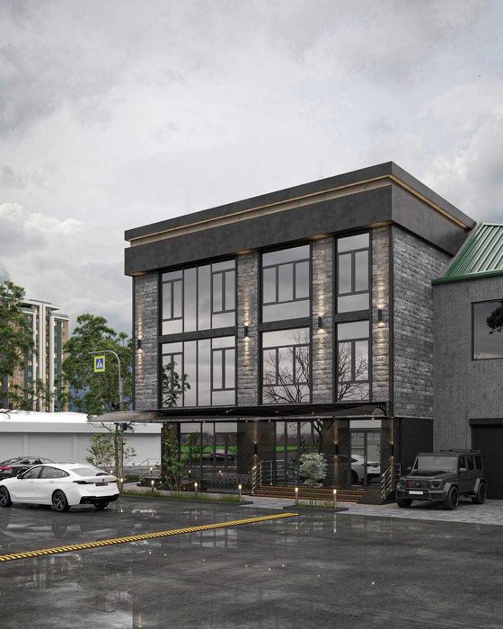 Продается отдельно стоящее здание 400м2 Ул. Мунаввар 3этажа +подвал