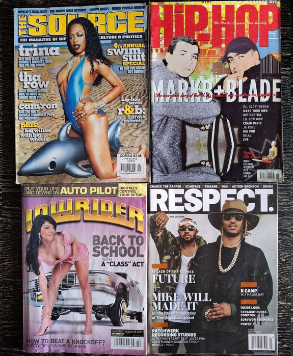 Списания: Нокаут, The Source, XXL, Vibe, Tattoo Life, Lowrider, Men's Health, DUB, Slam, Метрополис, Respect, Hip Hop Connection, Playboy и още ...