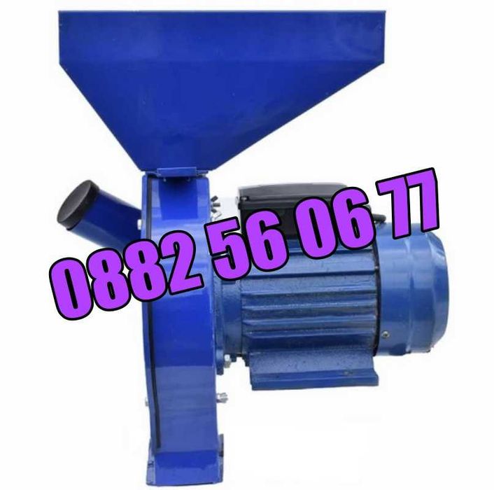 Комбинирана монофазна фуражомелка/ ярмомелка, 4.2 kW с 4 сита и стойка