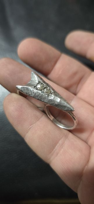 Inel argint dublu Diamante naturale