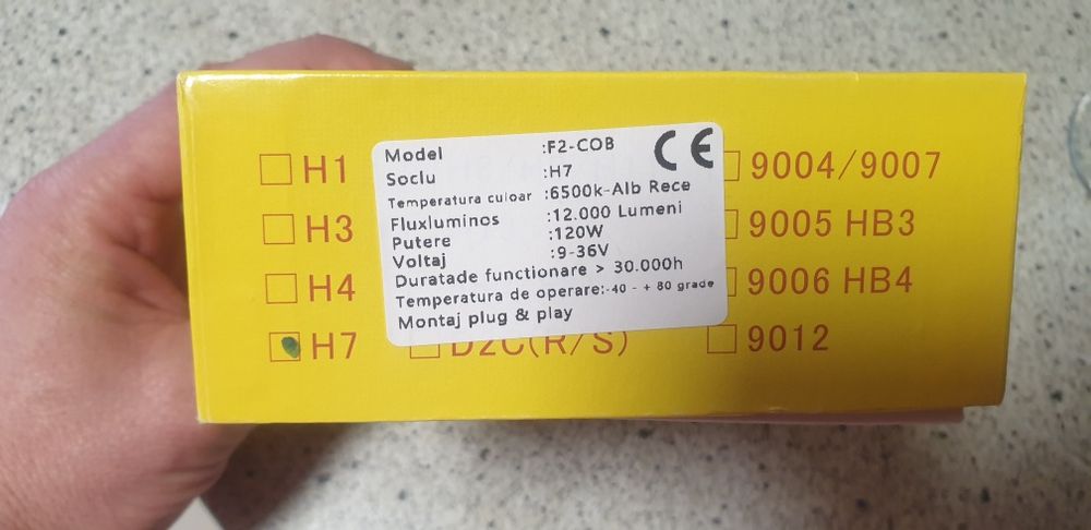 Set două becuri led H7 lumina rece