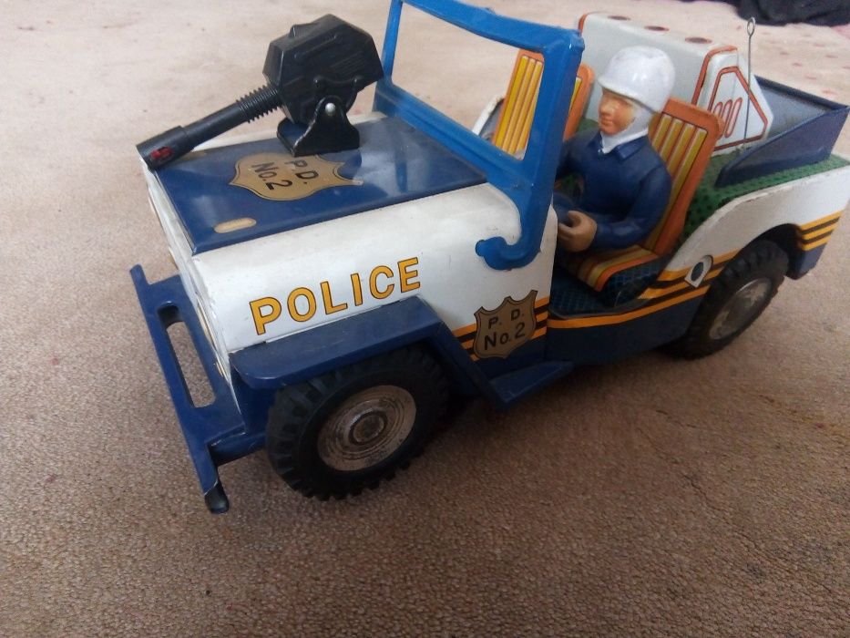 Vintage Japanese POLICE P. D. No. 2 JEEP TIN TOY