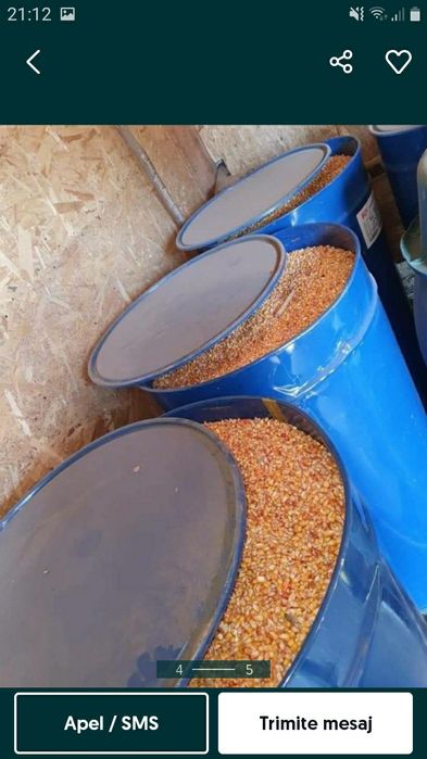 Butoaie din tablă de cereale cu ventilație pe fund preț 70 lei.