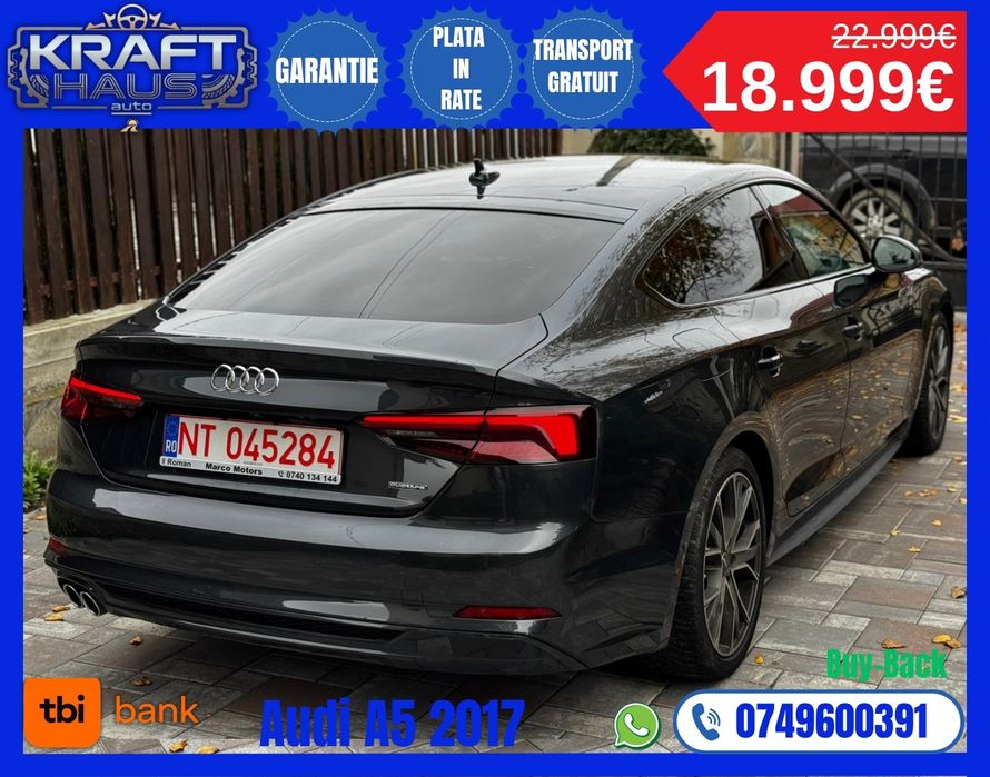 Audi a5 sportback 3.0tdi 286cp quattro rate fără avans