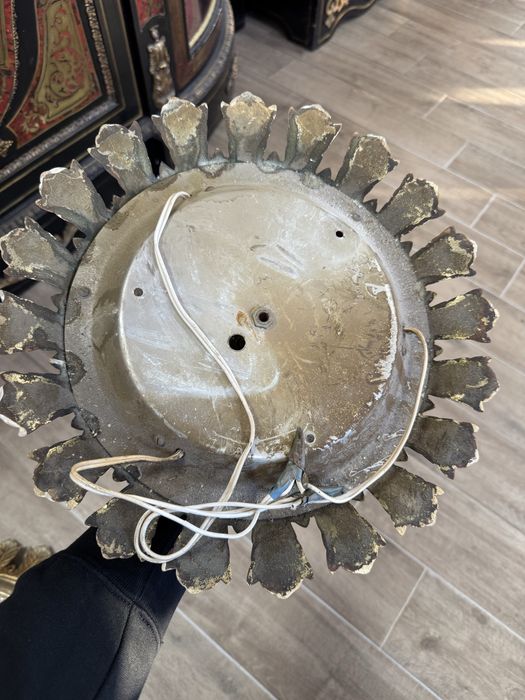 Pereche aplice/plafoniere - bronz si cristal