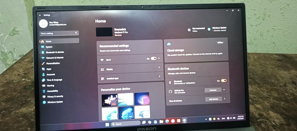 Noutbuk Ipason Maxbook P1 Pro, Intel Core i5 8259U, 8/256 Gb, Windows