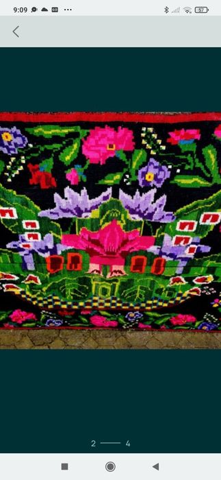 COVOR/LIPIDEU țesut manual din lăna naturală cu urzeala de bumbac