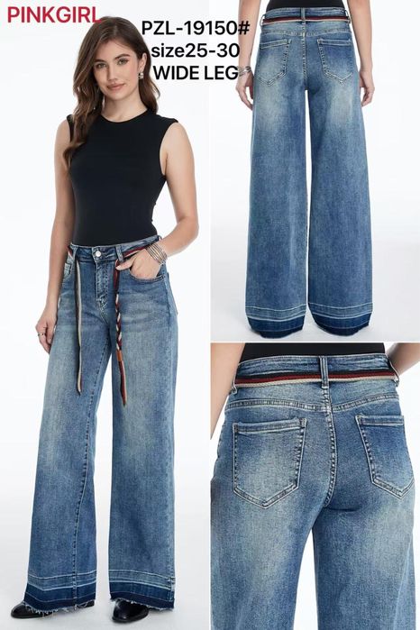 Blugi dama largi cu ștrasuri