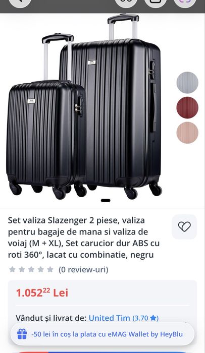 Set 2 valize tip troller Slazenger. Noi