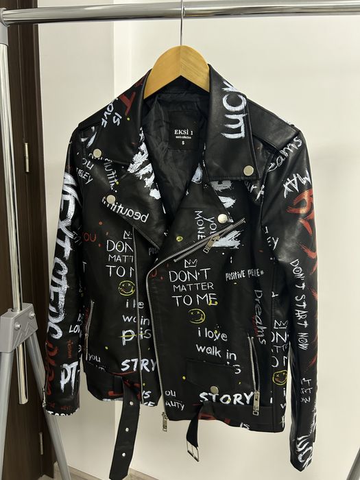 Geaca de piele pictata