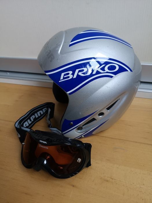 Casca ski placa snowboard pentru copii briko cu ochelari alpina 52 cm