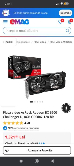 Placa video Radeon RX6600 8GB