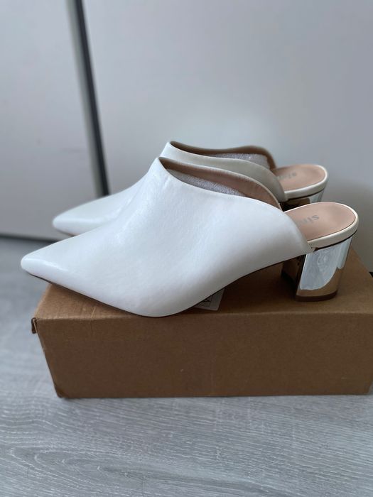 Simply Be бяло сабо на ток