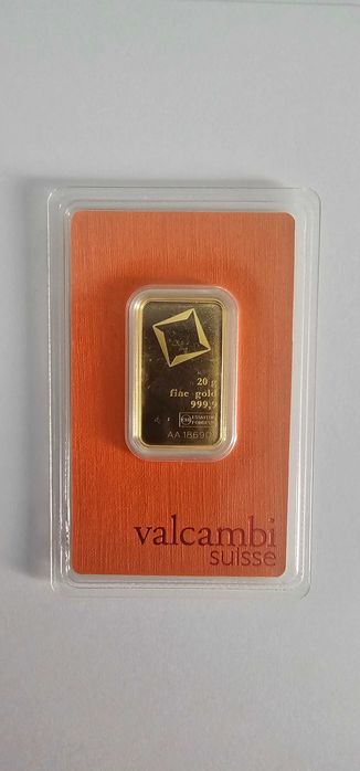 Lingou aur 20 grame, Valcambi Suisse, certificat