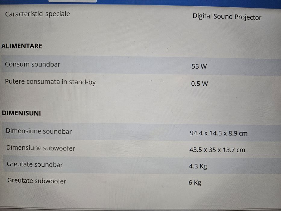 vând soundbar yamaha  YSP-2200