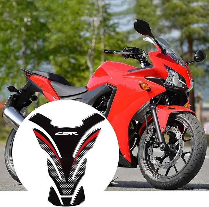 Премиум 3D Протектор за Резервоар (Tank Pad) за Honda CBR – Карбонов Ефект и Червени Акценти