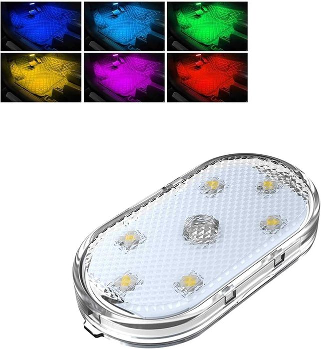 Lampa LED RGB interior masina iluminare ambientala USB magnetica 6 LED