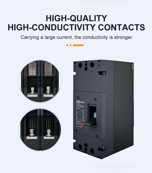 2P DC MCCB 1500V 300A / 350A / 400A Автоматичен прекъсвач с лят корпус