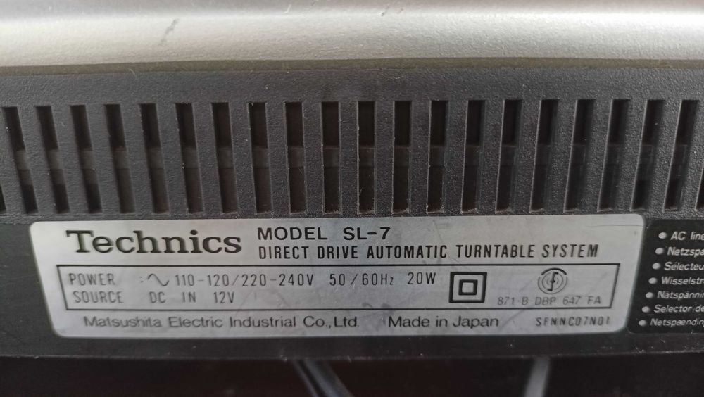 Technics SL-7 Linear tracking turntable