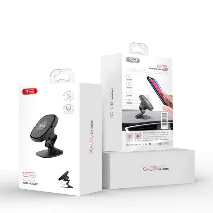 Стойка за телефон за кола C33, магнитна, черна – XO