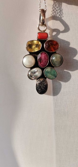 Brățară și pandant, argint 925,cu pietre semiprețioase!