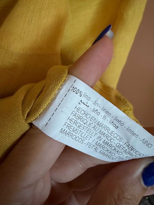 Дамска ленена риза в цвят горчица размер L