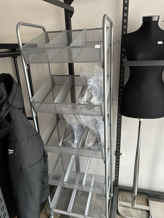 Стелаж за аксесоари   /сив/170/52/37