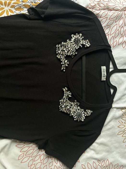 Liu jo , guess тениска с кристали и боди с кристали