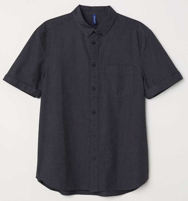 H&M 6 camasi maneca scurta 100% bumbac mar.M, talie=105, noi, eticheta