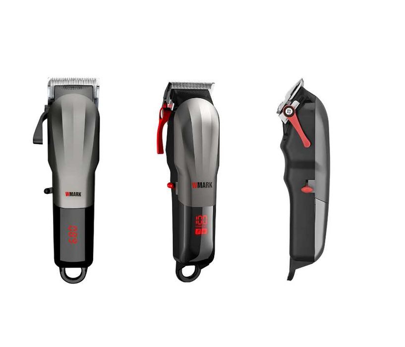 Mașină de tuns profesională WMARK NG-115, 7000 RPM, acumulator 2600 mAh, autonomie 240 minute, afișaj LED, lame 440C, 4 grătare, NOUA