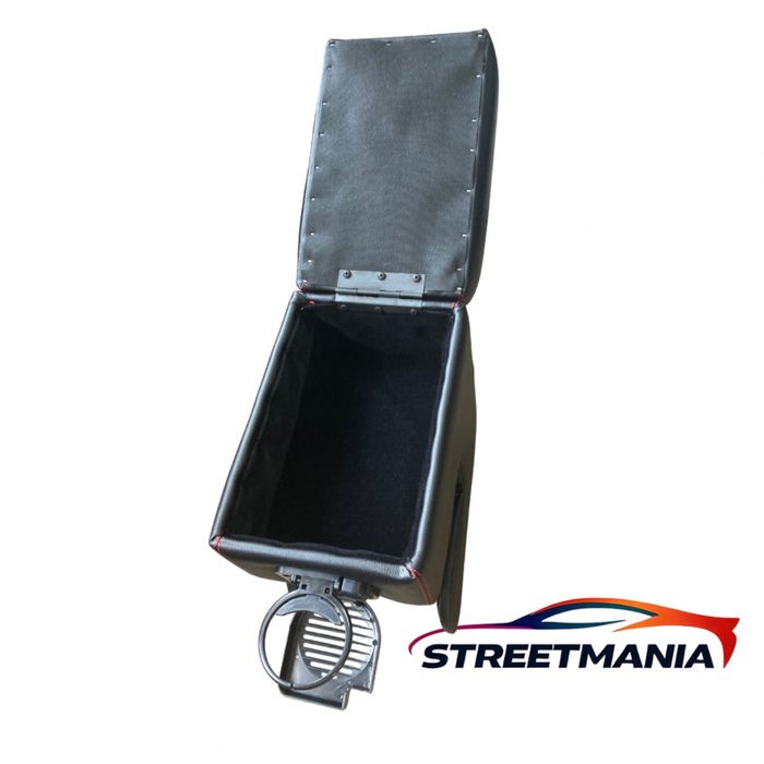 Универсален автомобилен подлакътник, кожен с поставка за чаша