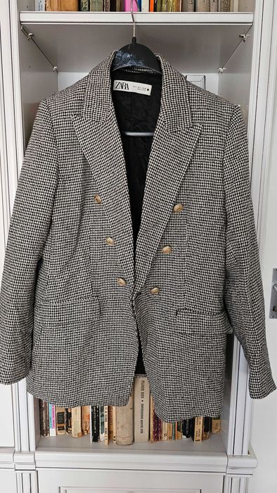 Sacou ZARA Double-Breasted – Nou – Imprimeu Houndstooth