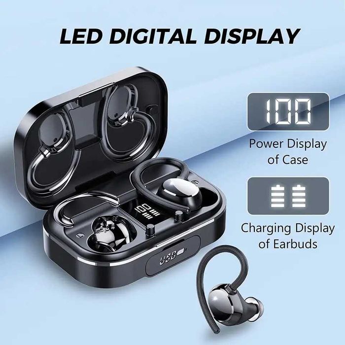Casti audio bluetooth wireless TOPVIA®, Bluetooth 5.3, Compatibil Android&IOS, Power Bank 2600mAh