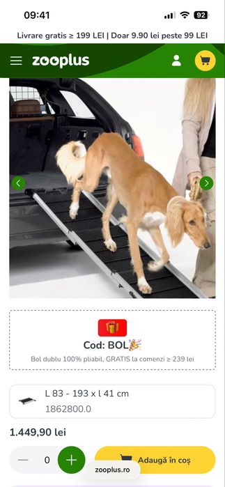 Rampa caini XXL  pt auto 85kg max  DOGWALKER3