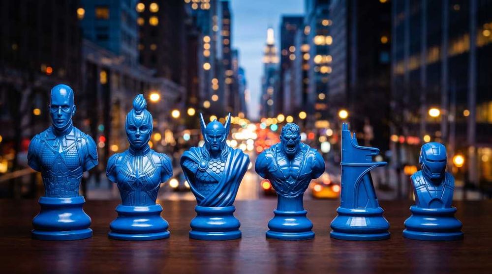 Ce Univers Iti Place? 10 Seturi Sah Tematice din Filme si Jocuri | Supereroi, Saga Galactica, Fantasy, Arena | 32 Piese Rasina 14K