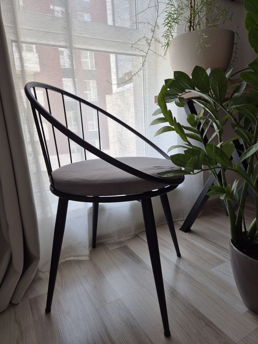 Set 4 scaune dining, cadru metalic