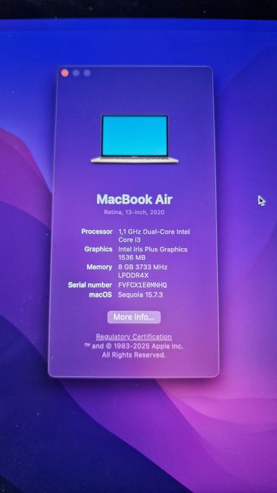 MacBook Air 13” 2020 Rose Gold, Retina, 8GB RAM, Intel i3