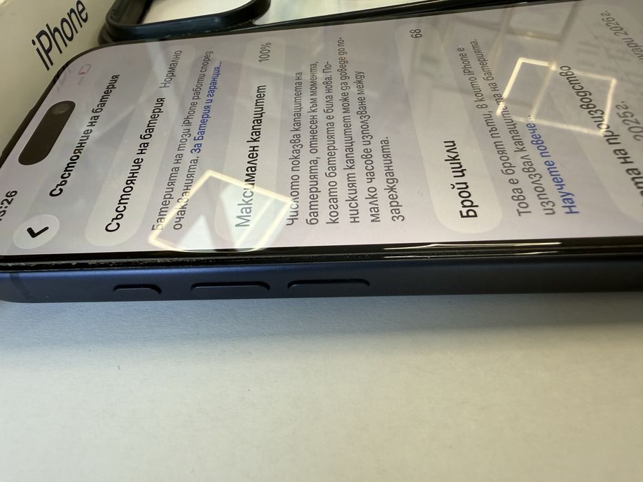 Iphone 17 pro 256 gb 100% 68 цикъла Перфектен!