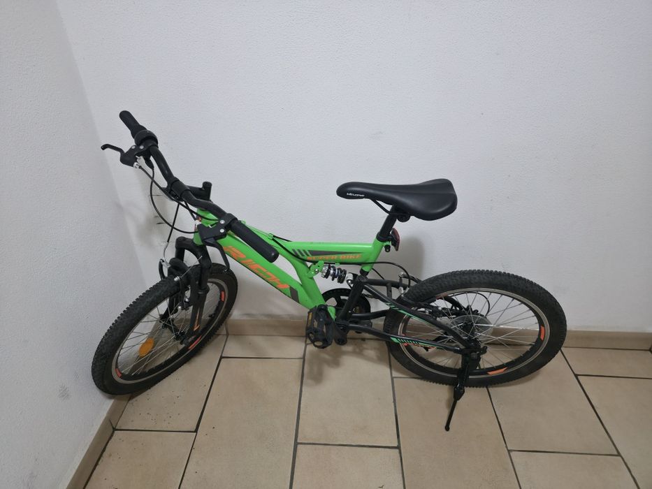 Bicicleta mtb RICH ALPINE, roti 20 in. Verde cu portocaliu