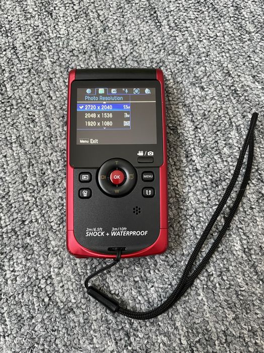Camera Video SAMSUNG HMX-W200 RED, Shock + Waterproof Camcorder Full HD