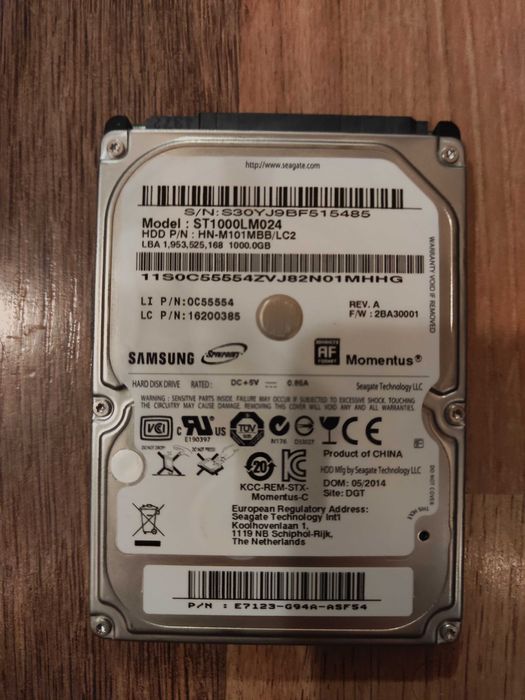 Хард диск за лаптоп HDD Samsung 1TB, sata, 100% Health
